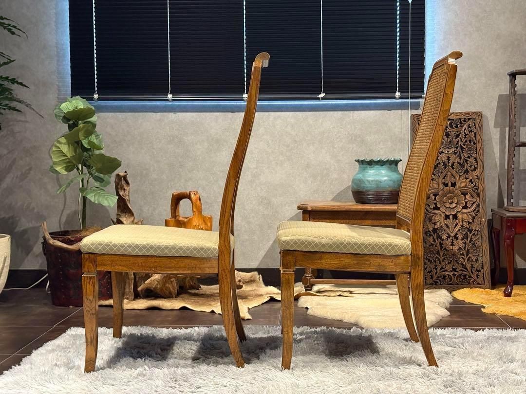 高級 DREXEL ドレクセル アンティーク ヴィンテージ かごめ編み