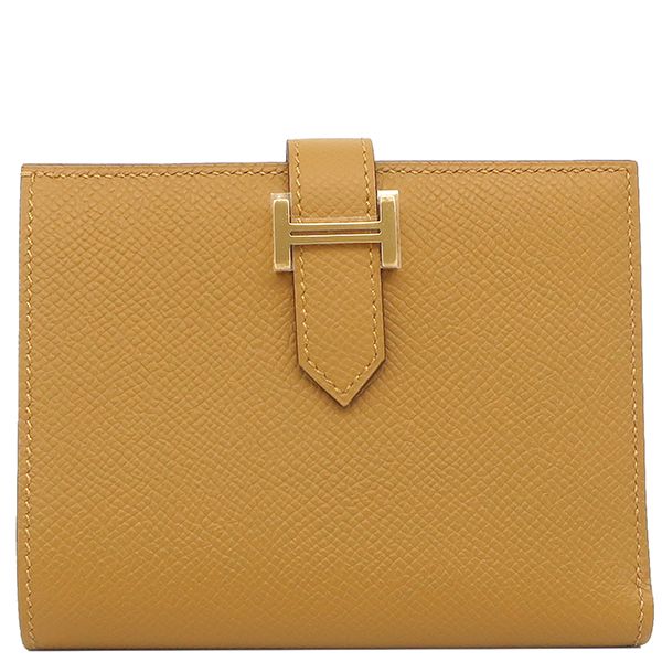 エルメス HERMES 二つ折り財布 ベアンコンパクト ヴォーエプソン セサミ ゴールド金具 茶 B刻印 2025年製 箱