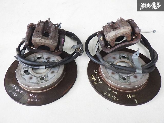 【実動外し ストア出品】トヨタ 純正 NCP131 ヴィッツ リア ブレーキ キャリパー 左右 ワイヤー + DIXCEL ローター ディスク set 棚