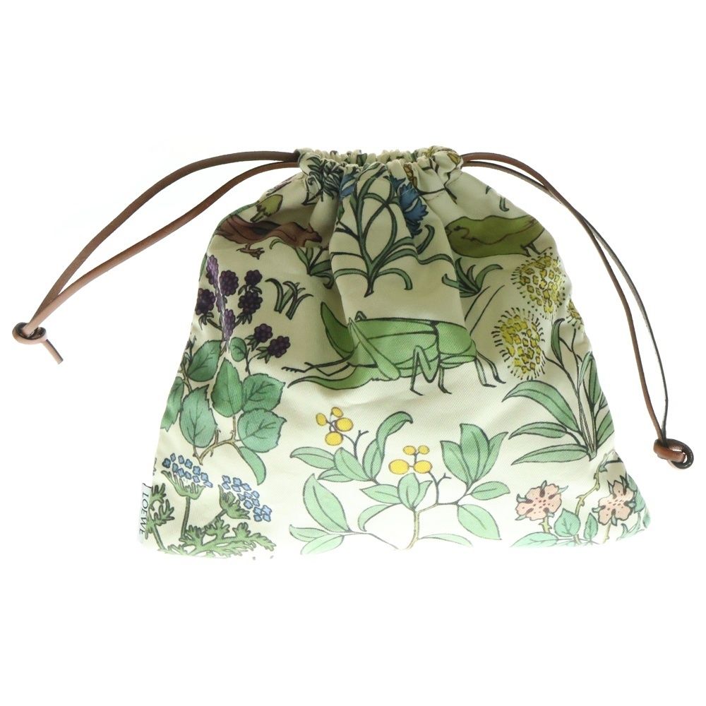 LOEWE ロエベ ハーバリウム ドローストリングポーチ 巾着バッグ フラワープリント キャンバス
