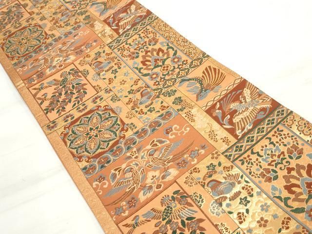 本袋帯 草木染 瑞雲 金糸 正絹 六通 Q1006 袋帯 美品 秀品 草花 金糸 箔 金色 六通 正絹 【中古】 - メルカリ