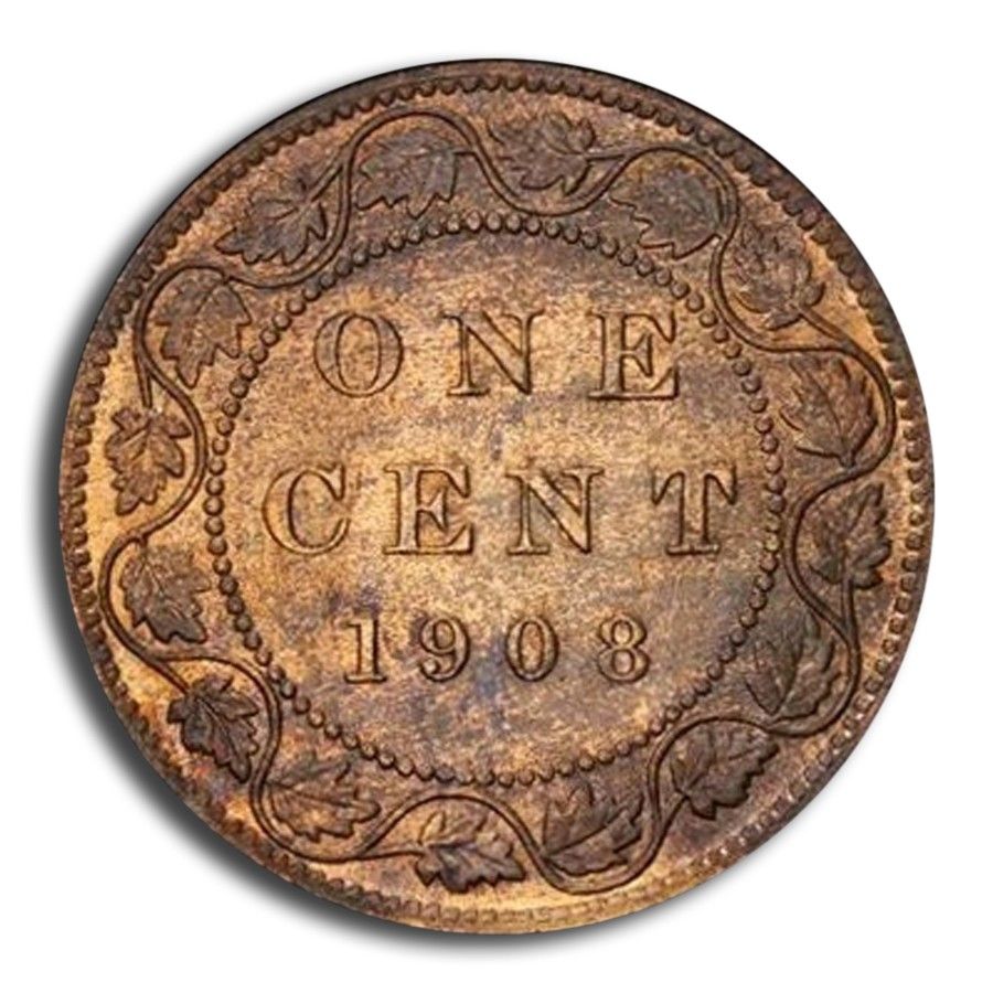 1908 Canada Large Cent Edward VII MS-64 PCGS Brown