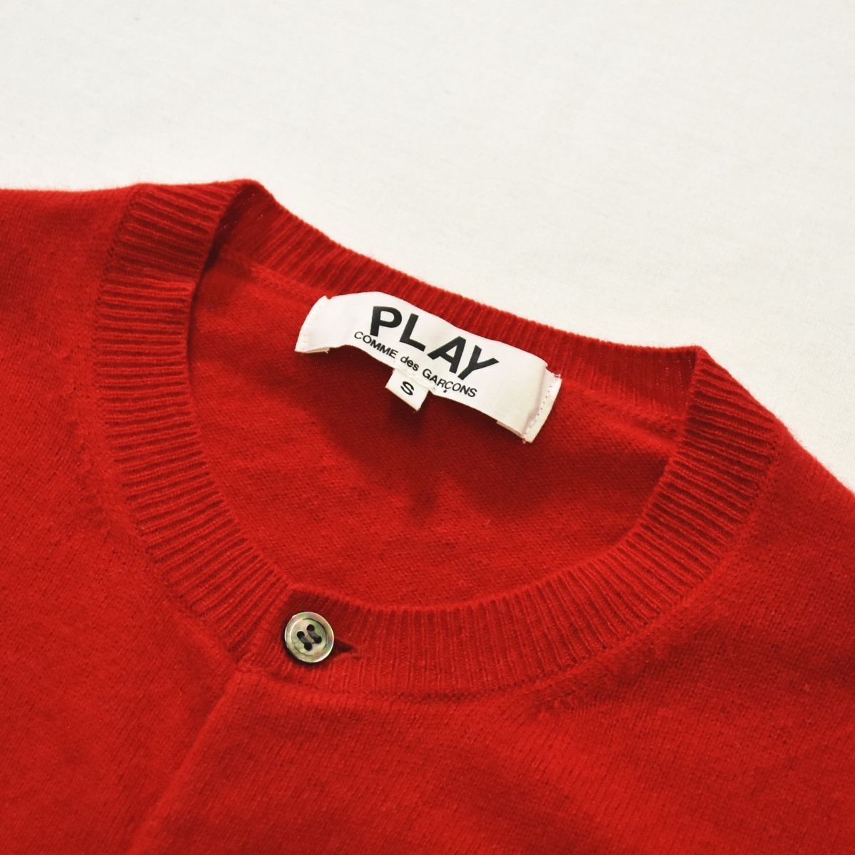 赤 コムデギャルソン プレイ カーディガン PLAY COMME des GAR ONS 赤