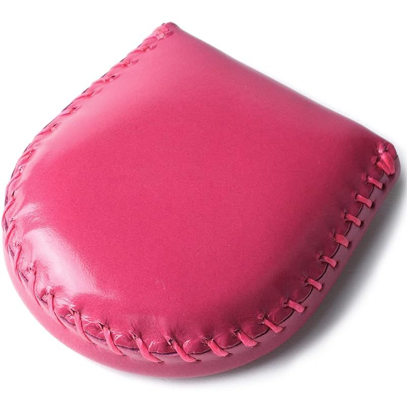 (東京下町工房）本革コインケース 小銭入れ 完全手作り 手縫い仕上げ コンパクト 使いやすさ (ピンク)