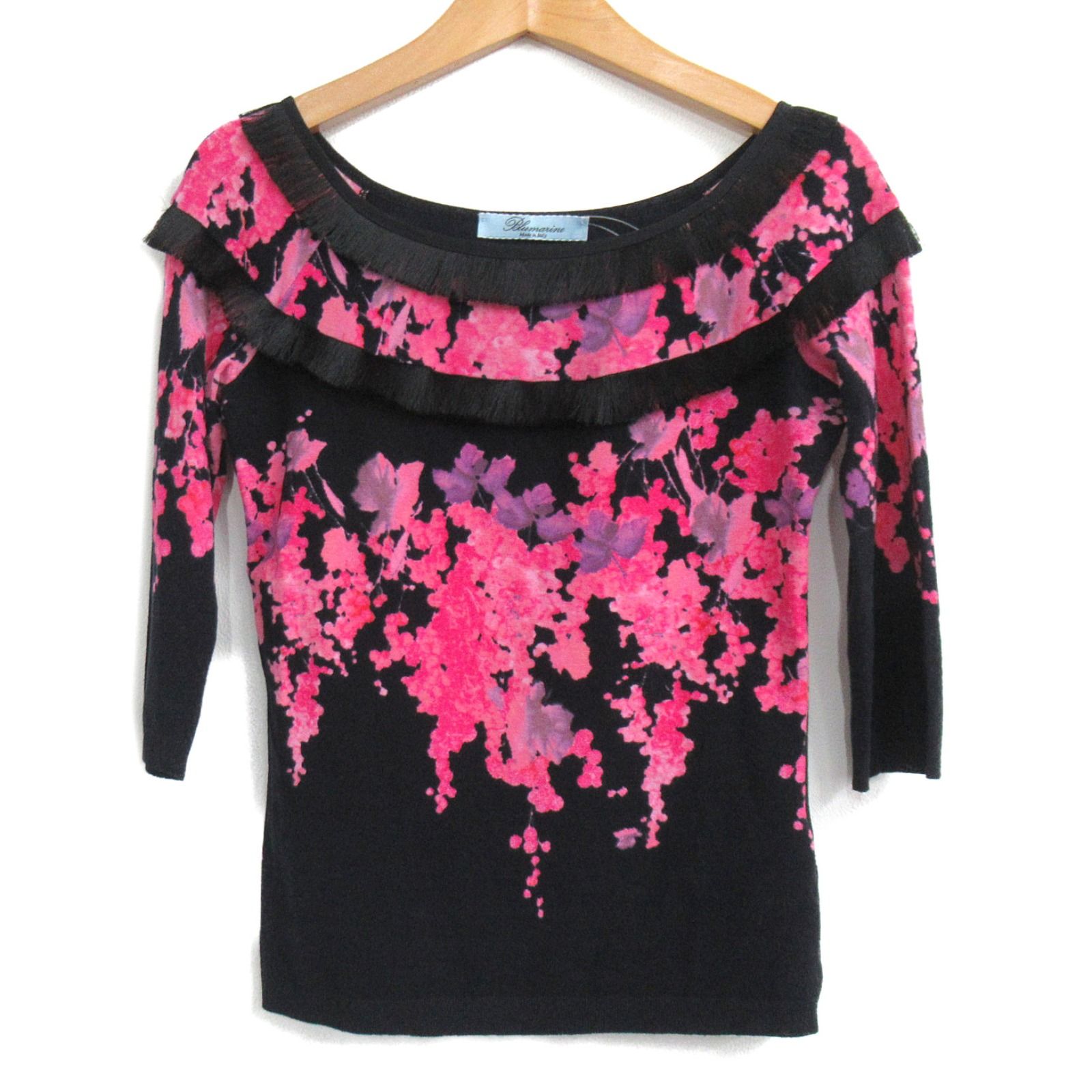 ブルマリン BLUMARINE トップス 長袖カットソー 白×アイボリー