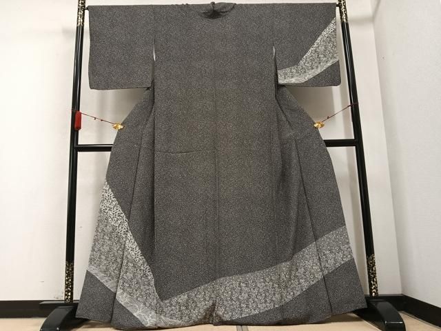 平和屋着物●訪問着 草花文 たたき染め 正絹 AABB1509ph