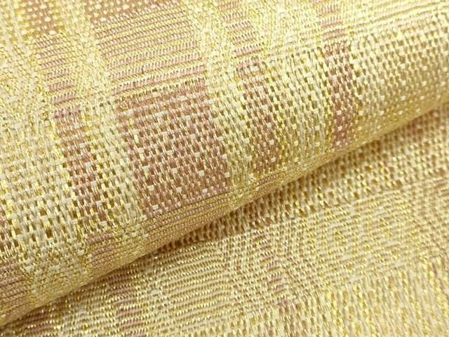 平和屋着物■極上　ひなや工房　くむ・あむ・おる　伊豆蔵明彦　組織　全通柄袋帯　格子　金糸　逸品　DZAA8986kh5 平和屋着物□極上 ひなや工房 くむ・あむ・おる 伊豆蔵明彦 組織 全通