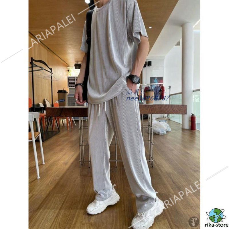 セットアップ メンズ 夏 半袖Tシャツ ボ大きいサイズ 春夏 メンズ 上下