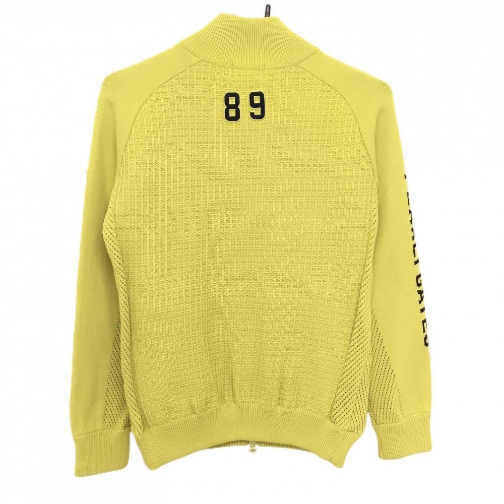 パーリーゲイツ ニットジャケット マスタードイエロー系 袖下 サイド透かし編み レディース 0 S ゴルフウェア PEARLY GATES