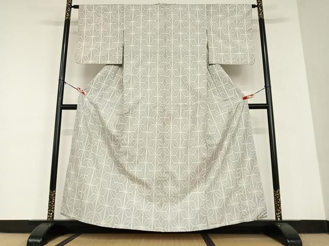 平和屋着物○本場大島紬 7マルキ 麻の葉文 正絹 逸品 CAAU9859vf