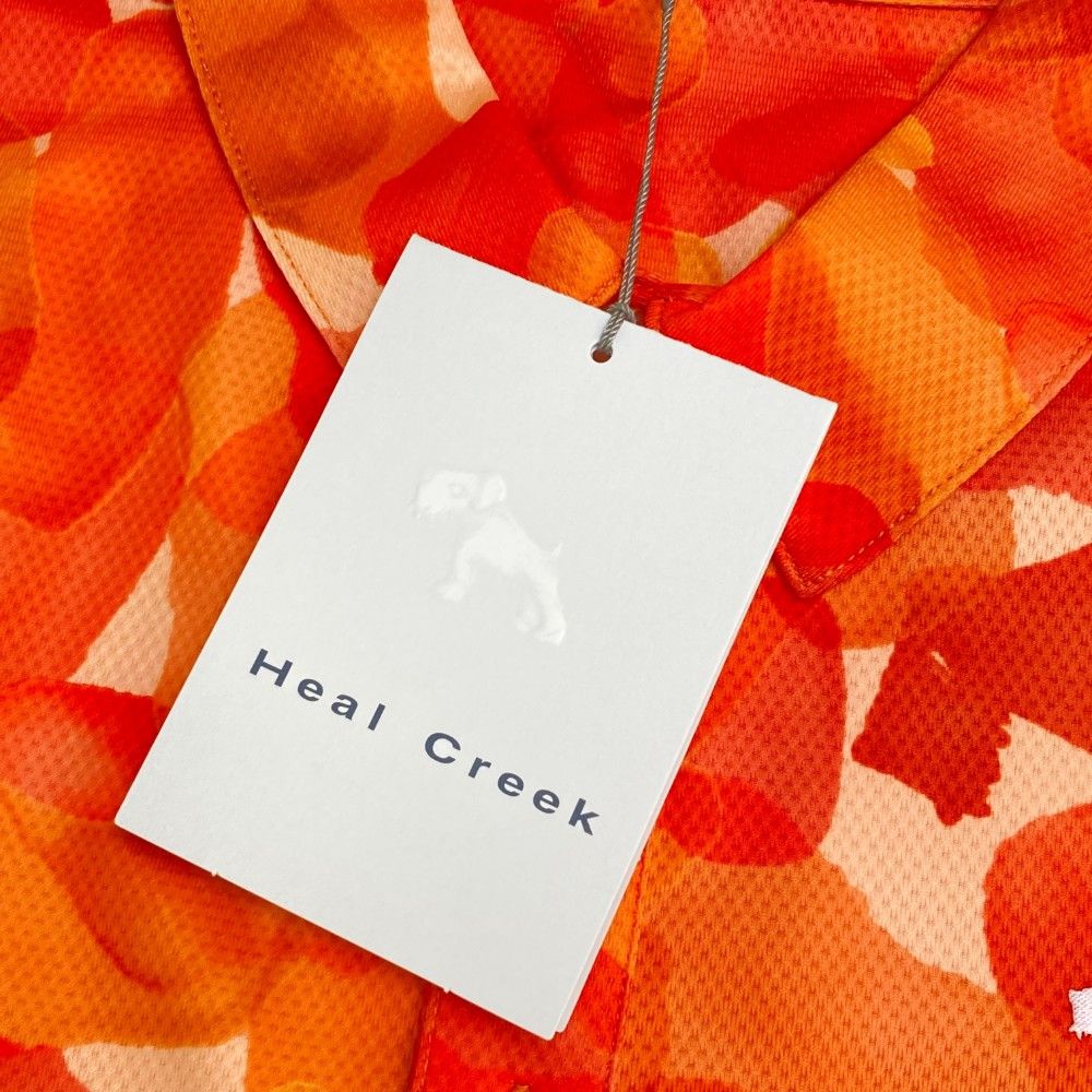 サイズ：40 HEAL CREEK ヒールクリーク 半袖ポロシャツ 総柄