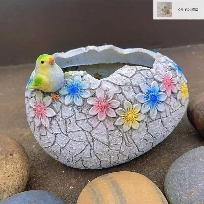プランター 卵 可愛い 鳥 鉢植え 植木鉢 樹脂 フラワー フラワー