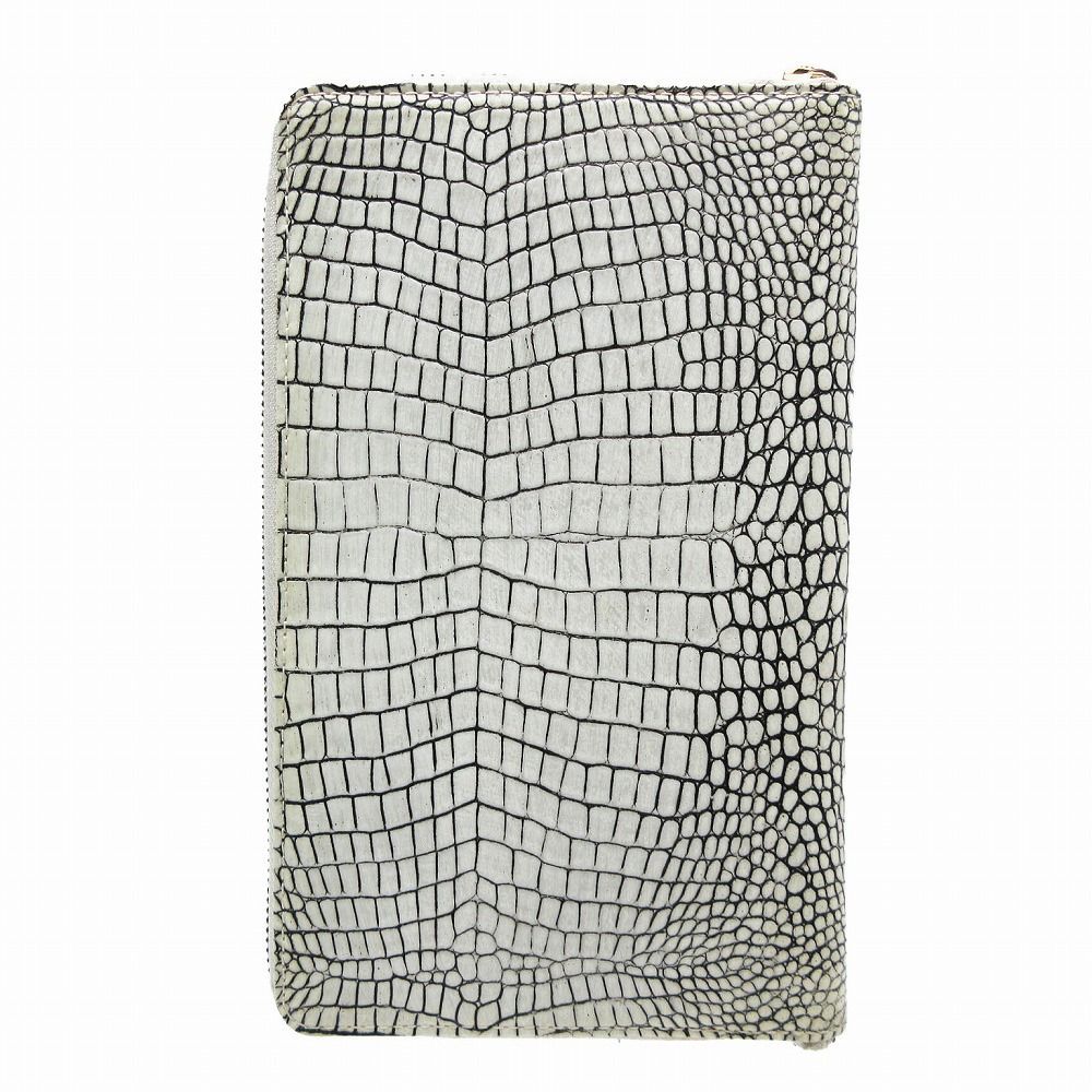 COMME des GARCONS クロコダイル風ポーチ ケース 白 COMMEdesGARCONS コムデギャルソン パスケース クロコダイル 長