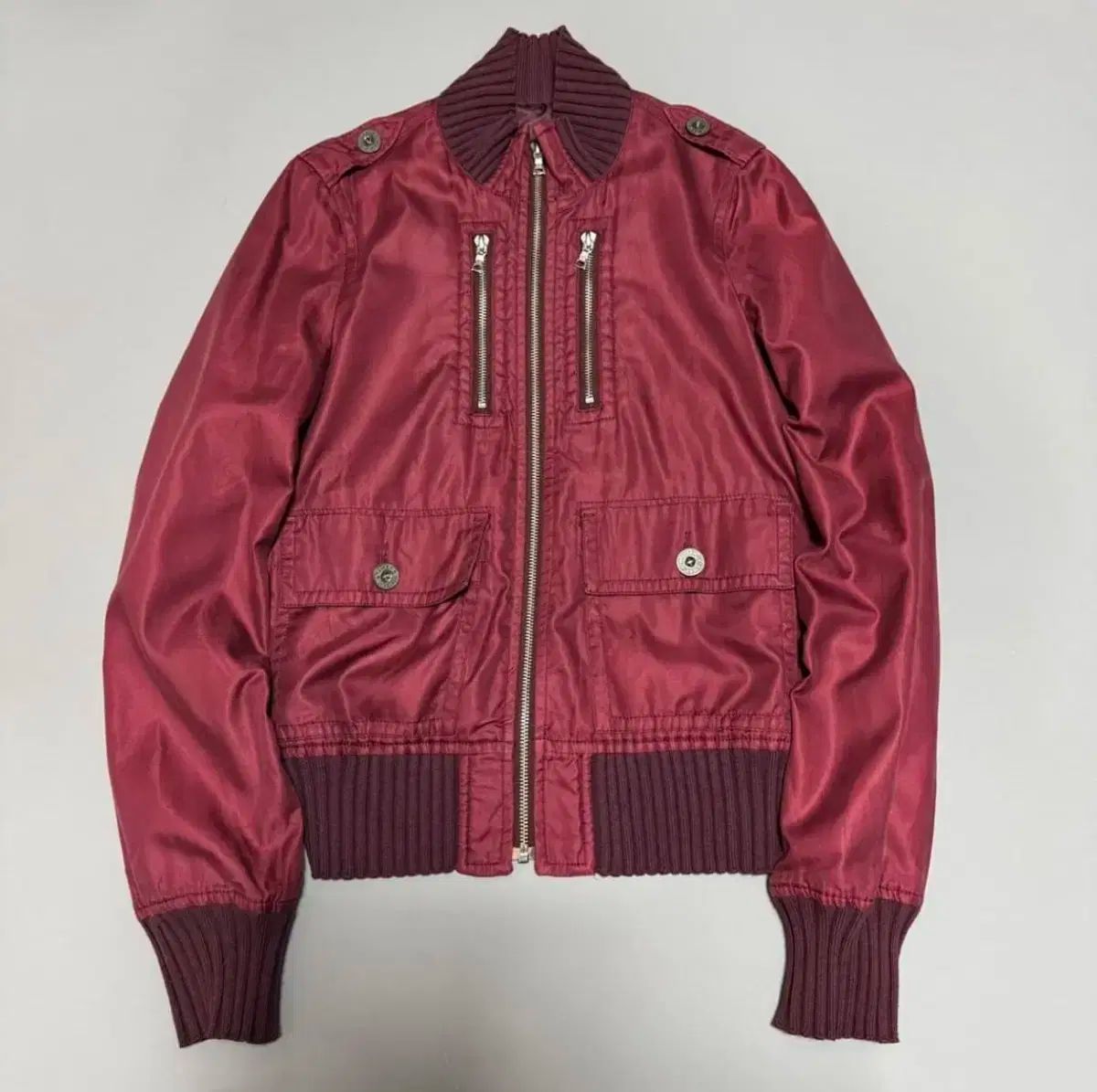 HYSTERIC GLAMOUR ヒステリックグラマー デビルズナイト ガールプリント バーガンディー ジャケット