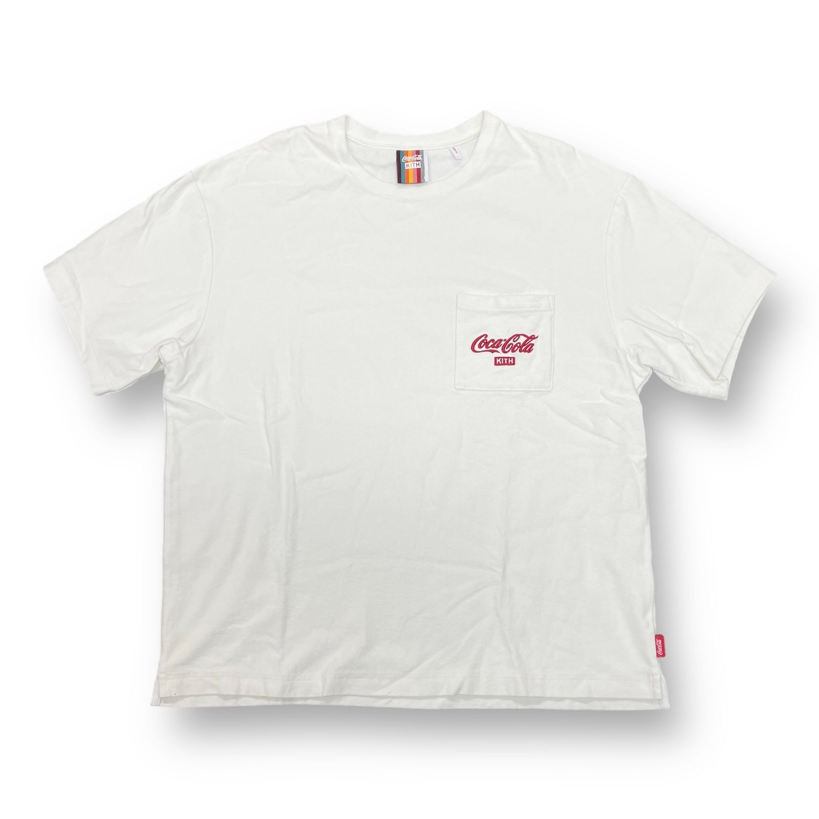 KITH COCA-COLA コラボ 胸ポケット 刺繍 クルーネック Tシャツ キス 