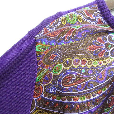 エトロ ETRO ペイズリー シルク スカーフ柄 ウール ニット