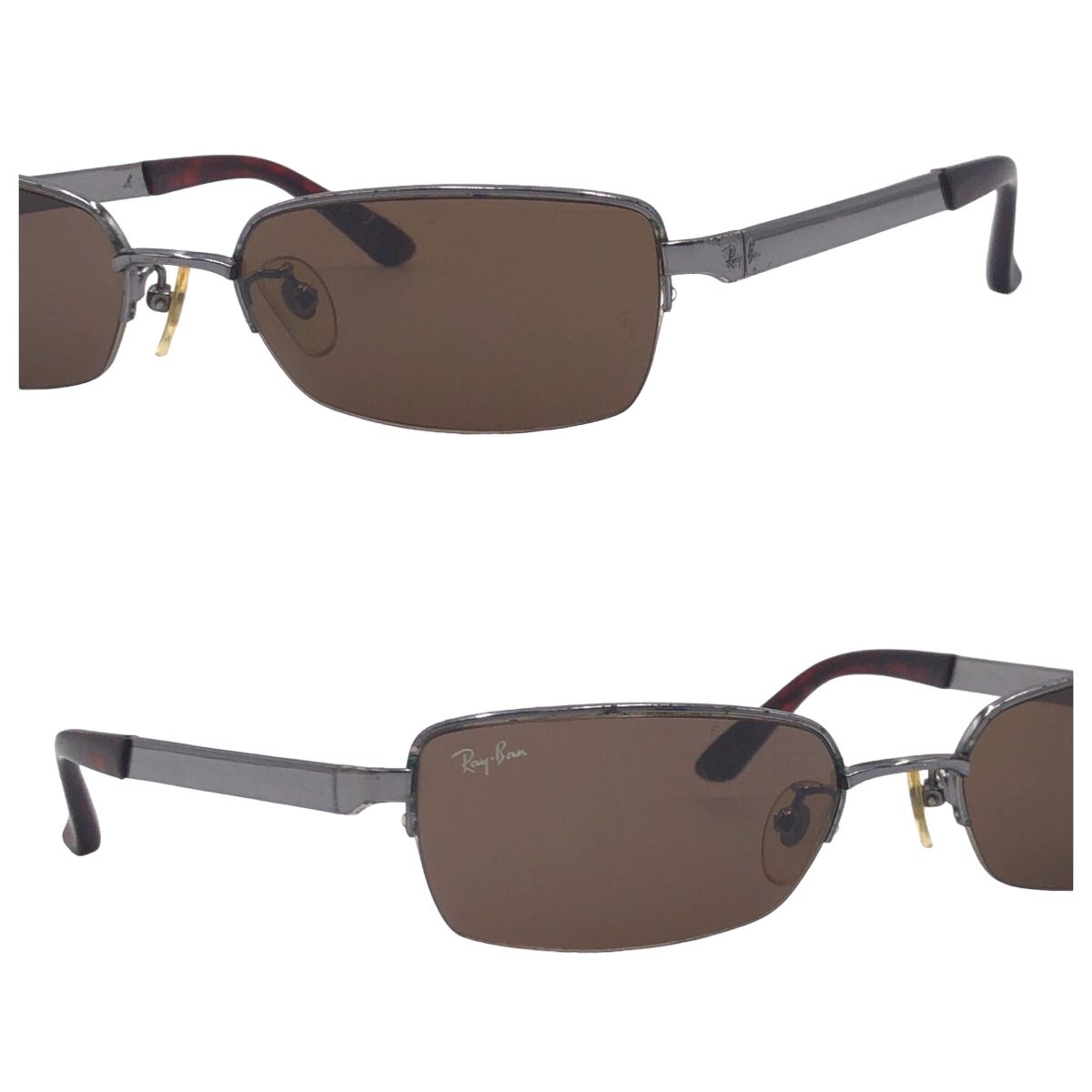 Ray-Ban レイバン ハーフリム ブラウン 茶 シルバー メタル RB3226 004 