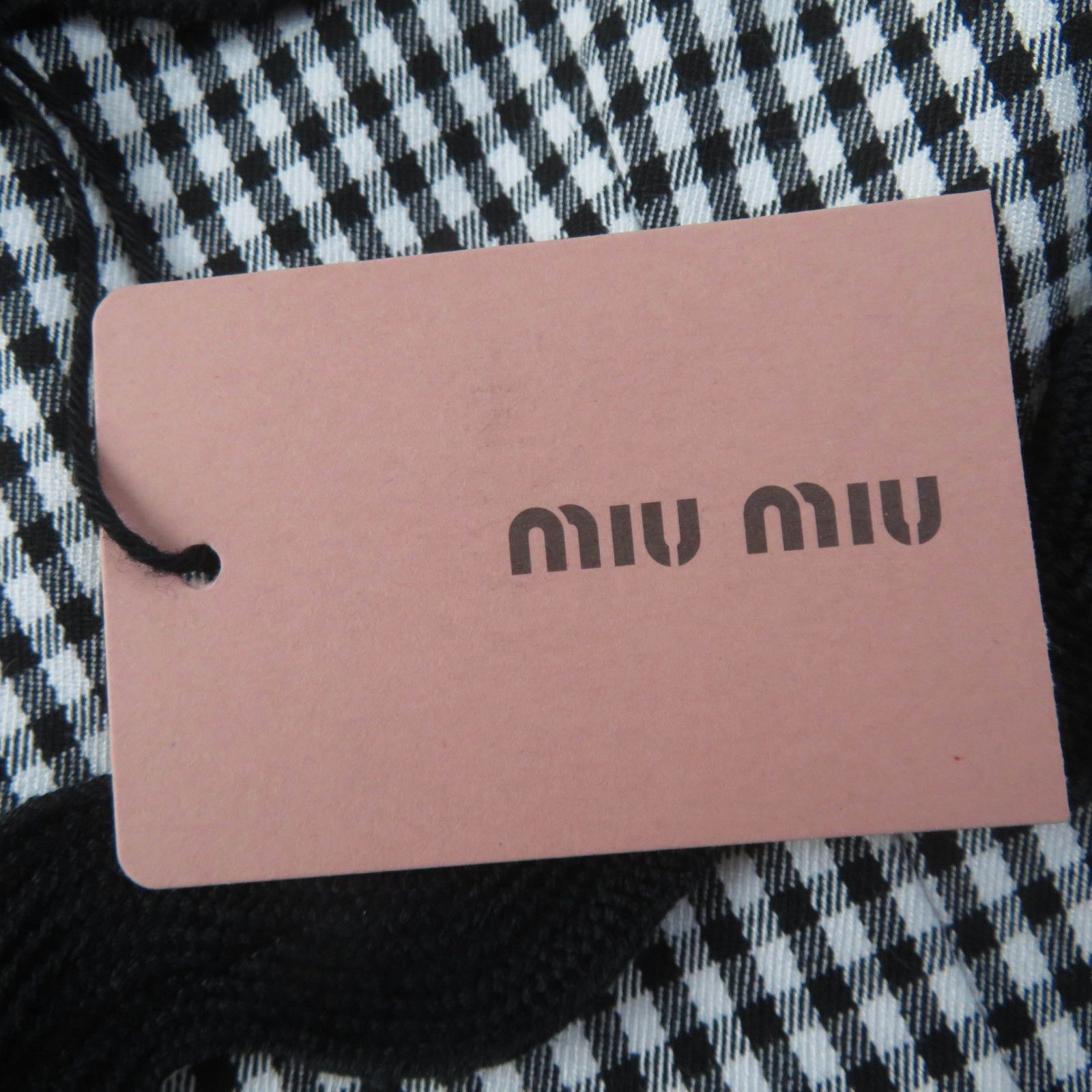 美品☆MIUMIU ミュウミュウ 2019年製 MF3410 ギンガムチェック