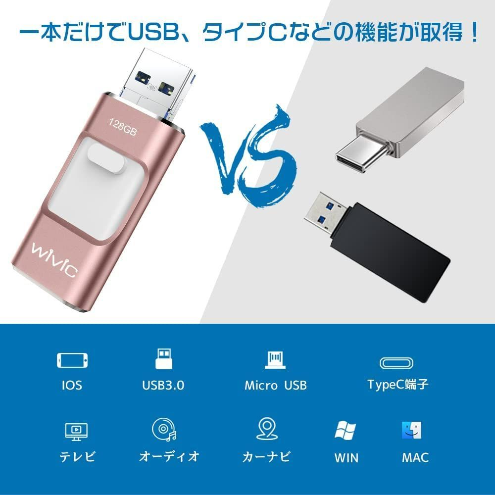 品多く USBメモリ４in1 128GB 3.1高速IOS Android fawe.org
