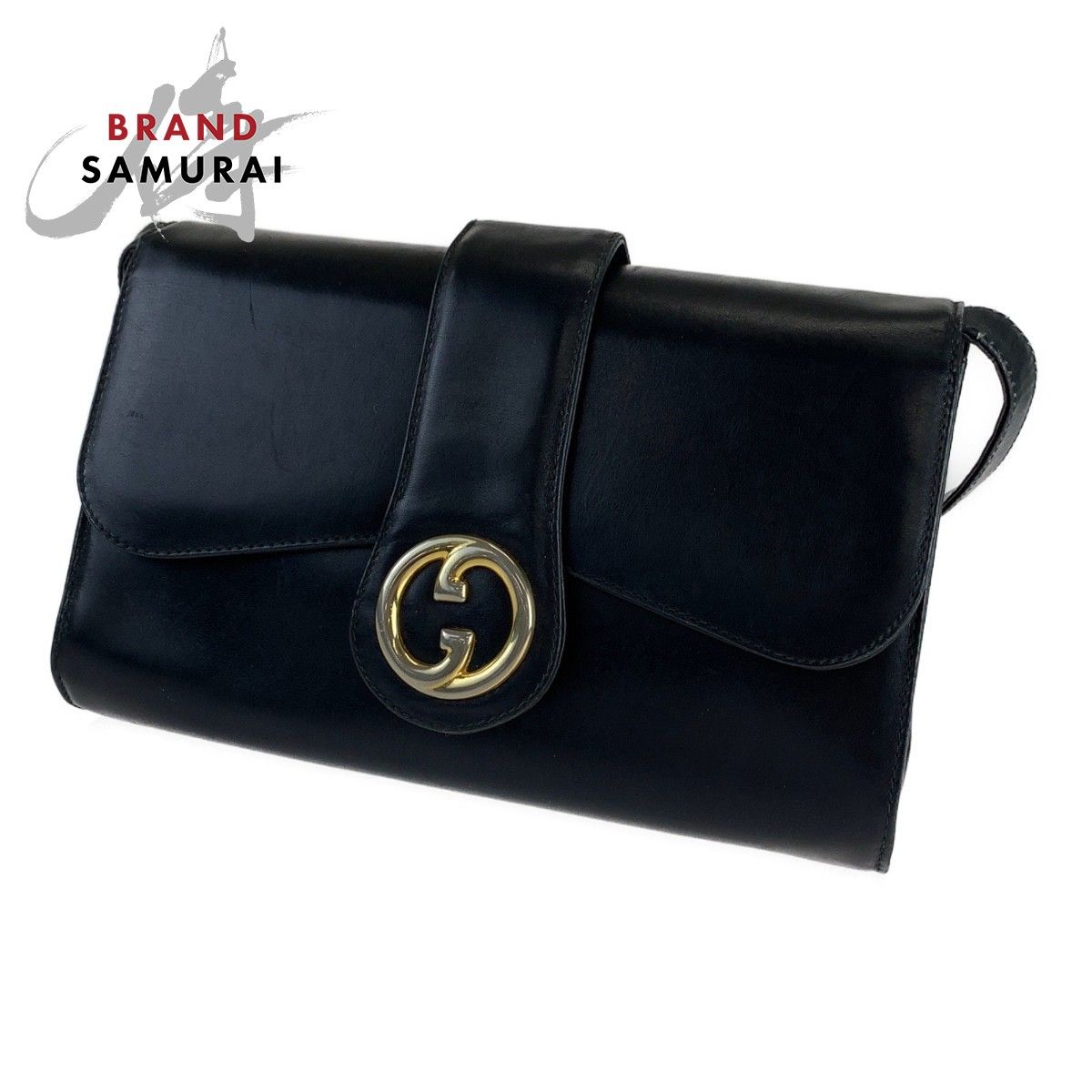 GUCCI グッチ ヴィンテージ オールドグッチ ブラック 黒 ゴールド金具 