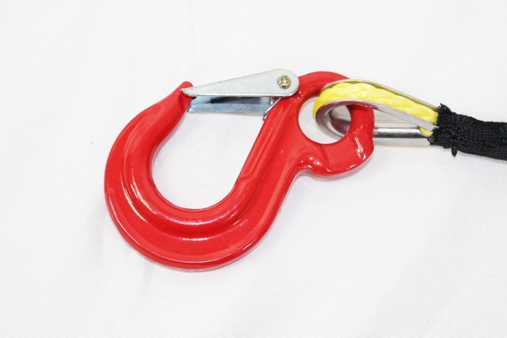 決算セール 両側フック付き シンセティックロープ 8mm ｘ 20m 最大耐荷重4590kg イエロー