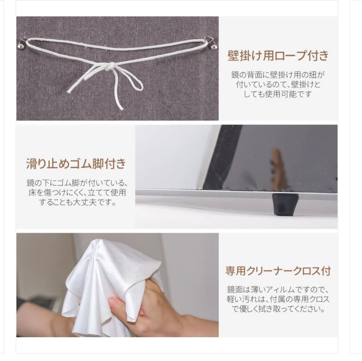 新品未使用】#2102 軽壁掛け鏡160x100木目 割れない 壁掛け 楽天市場