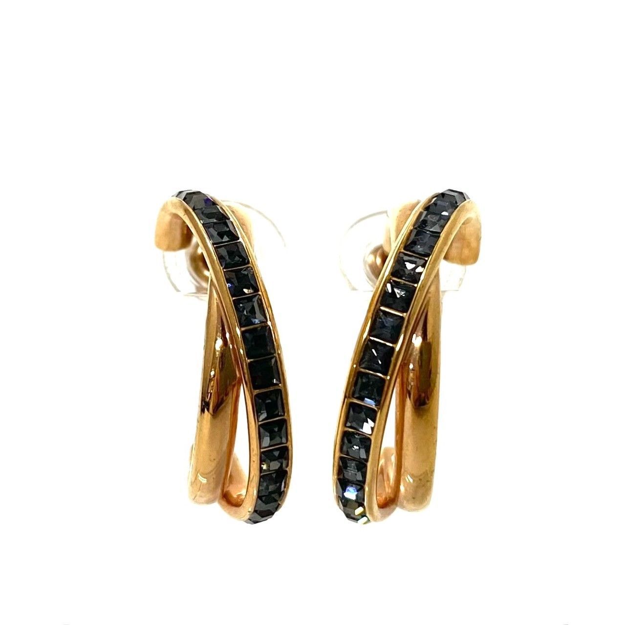 Y【SWAROVSKI】ダイナミック ピアス ゴールド/金カラー