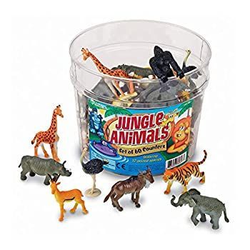 【中古】(非常に良い)Learning Resources 60ピースの動物模型で学ぶ Jungle Animal Counters Set of 60 [並行輸入品]