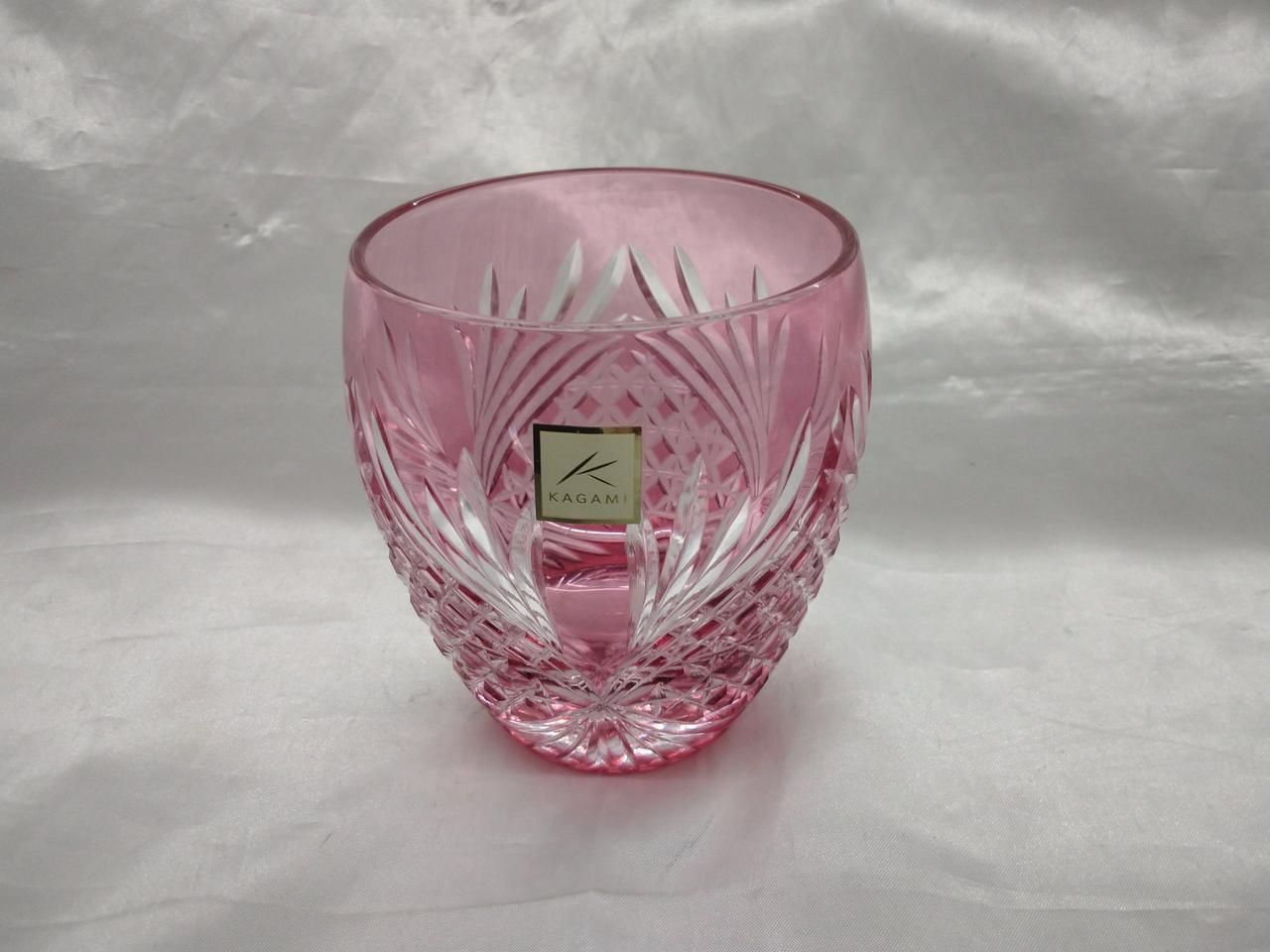 カガミクリスタル ペアロックグラス 江戸切子 鹿角 Kagami Crystal Pair of Rock Glasses Edo Kiriko Design Deer Horn