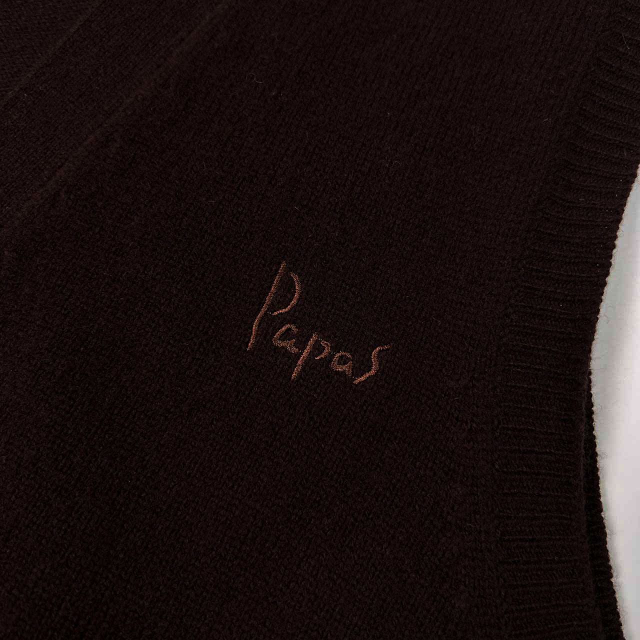 PAPAS パパス 前ボタン ウールニット ベスト サイズ L /ダーク