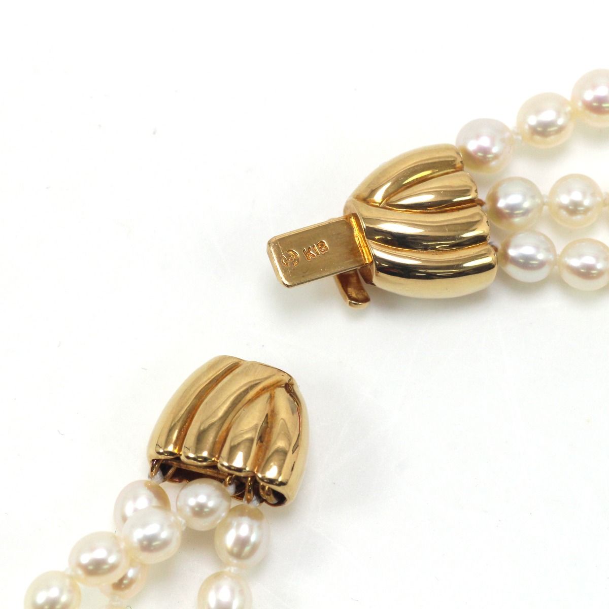 田崎真珠 淡水パール3連ネックレス 金具部分K18 - メルカリ 