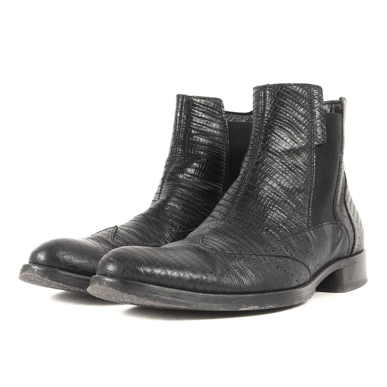 EMPORIO ARMANI サイドゴアブーツ ブラック エナメル　38 EMPORIO ARMANI(エンポリオアルマーニ) Enamel switching inner
