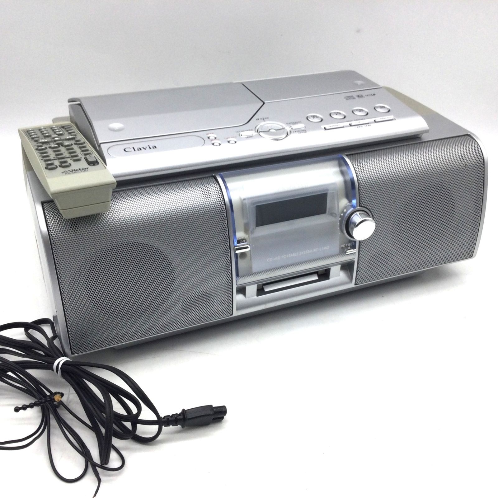 10084 Victor ビクター CD-MD ポータブルシステム RC-L1MD リモコン付き 2007年製 動作 済み ラジカセ