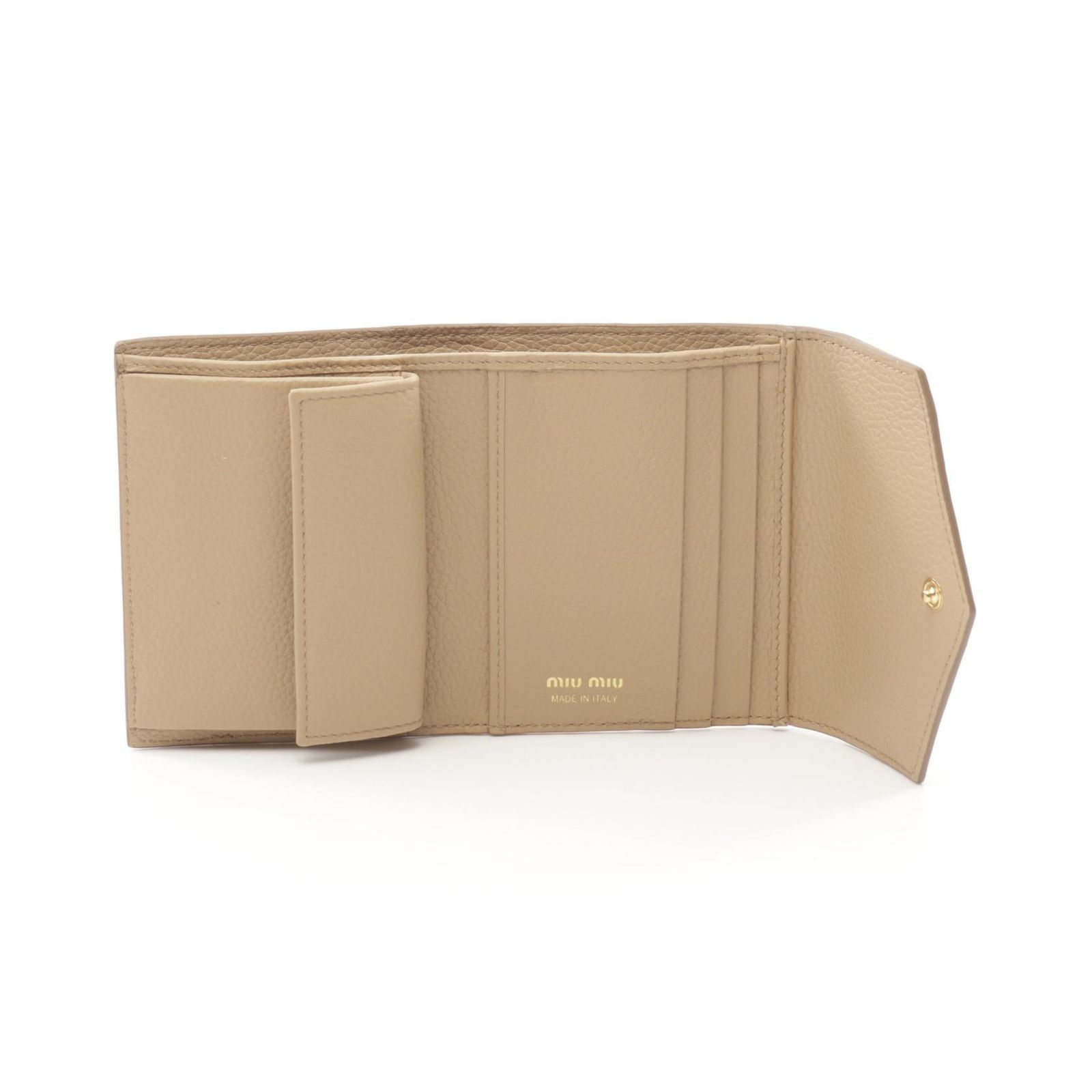 miu miu ベージュ 二つ折り財布 ミュウ ミュウ Miu Miu 三つ折り財布 VIT DAINO スクエア