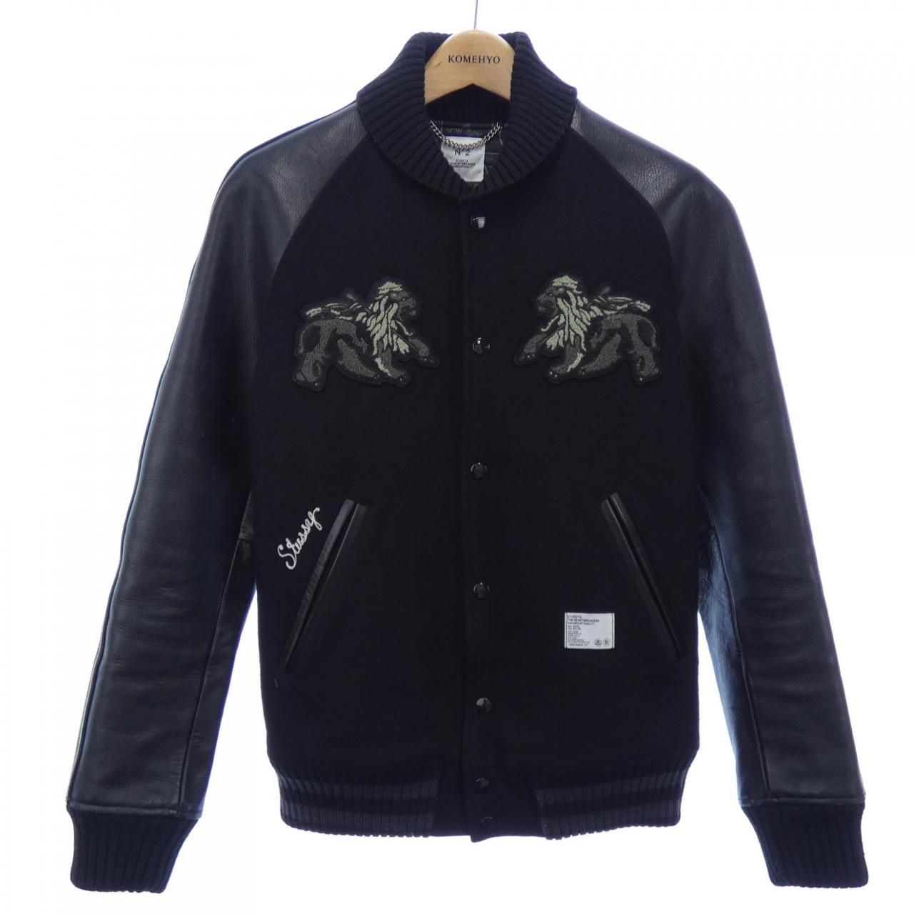 ベドウィンアンドザハートブレイカーズ スタジャン 袖レザー切り替え 牛革 黒 ベドウィンアンドザハートブレイカーズ スタジャン 袖レザー切り替え