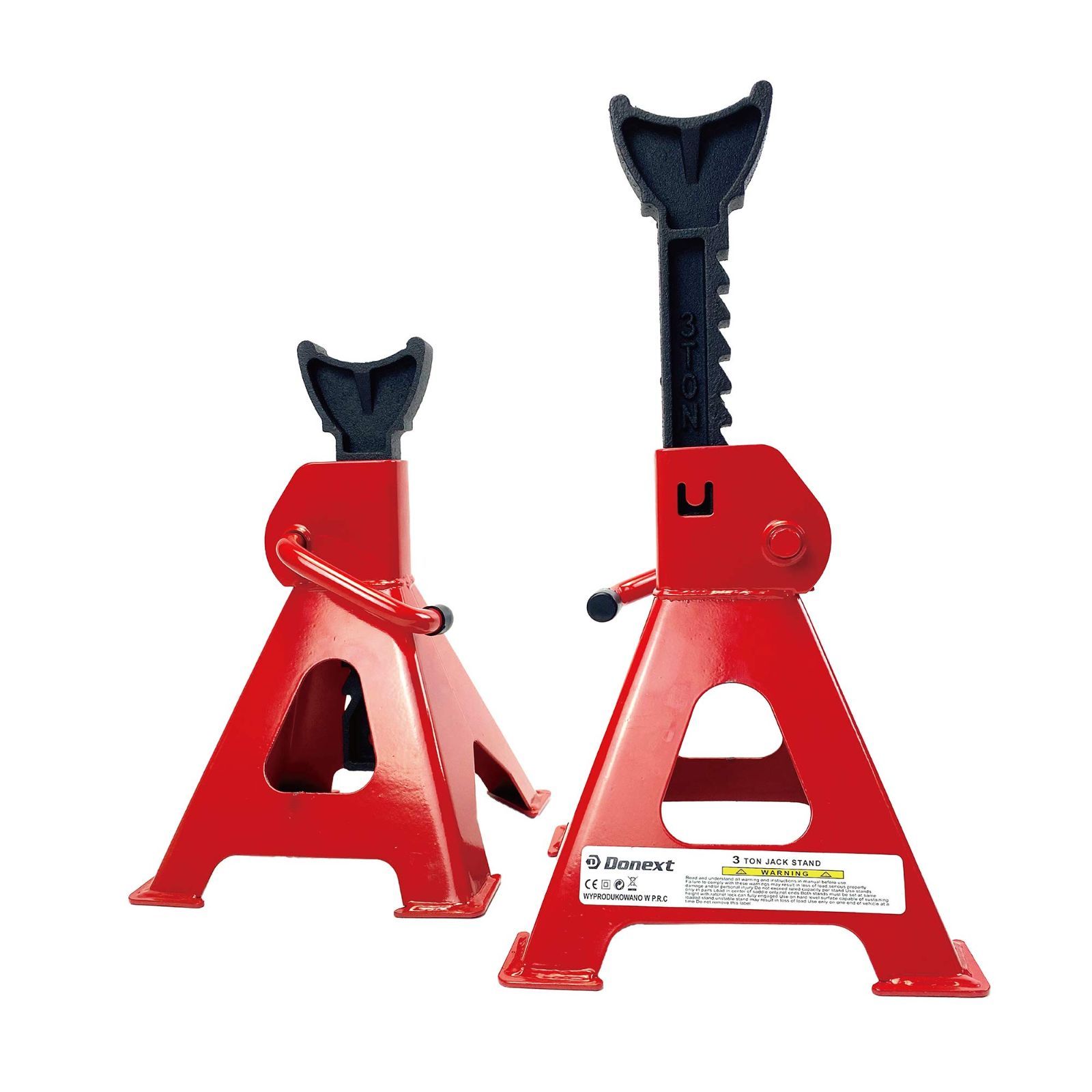 【在庫処分】馬 3t スタンド 最低位290mm/最高位420mm ジャッキアップ 2個セット ジャッキスタンド レッド Donext
