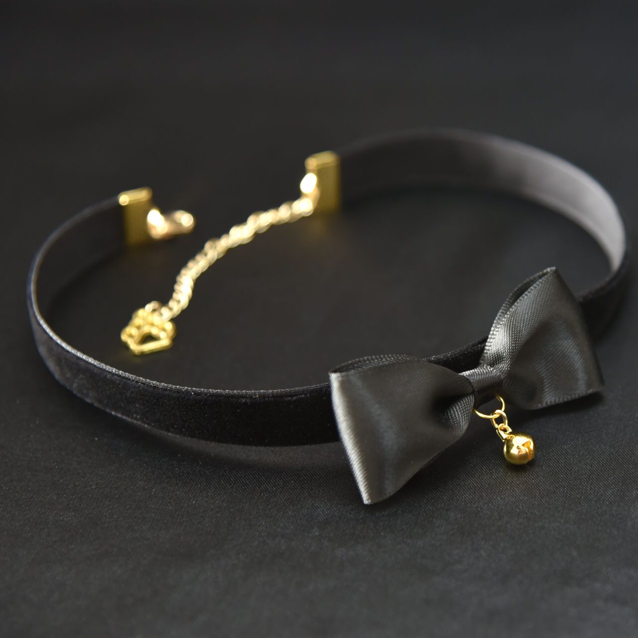 ベルチョーカー襟ネックレス ロリータリボンカラー 猫 ベルベットネックレス　並行輸入品 ベルチョーカー襟ネックレス ロリータリボンカラー 猫 ベルベット