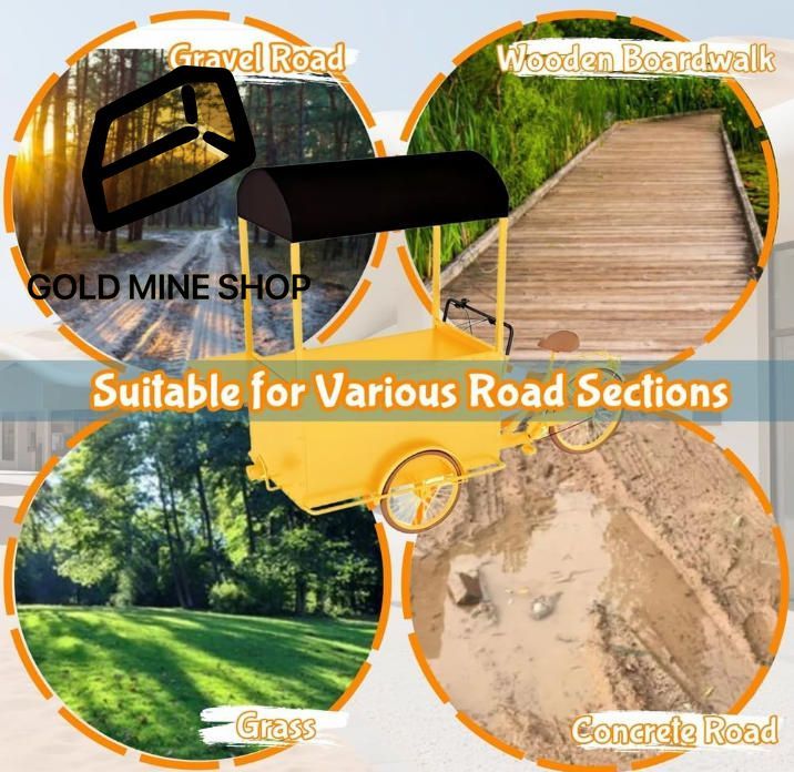 テールライト付き屋台食品販売三輪車