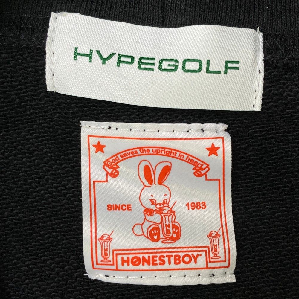 サイズ：L HYPEGOLF ハイプゴルフ ×HONESTBOY スウェットパーカー  ブラック系 [240101462517] ゴルフウェア メンズ ストスト 楽天市場】HYPEGOLF ハイプゴルフ ×HONESTBOY スウェット
