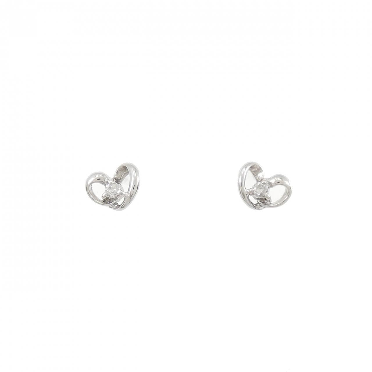 PT900 ハート ダイヤモンド ピアス 0.04CT - メルカリ 