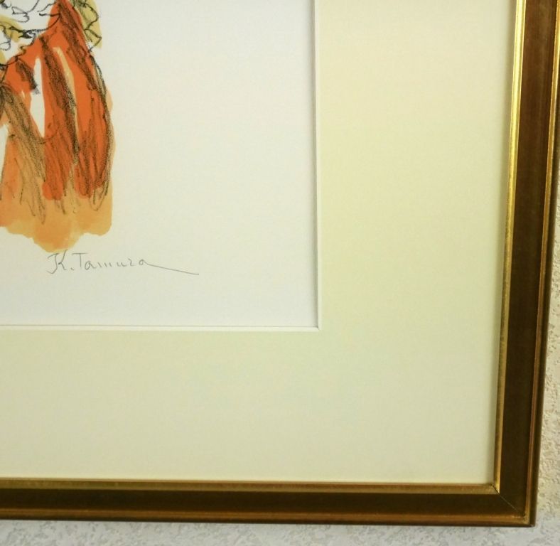 田村孝之助『フランス人形』リトグラフ◇直筆サイン◇文化功労者！師