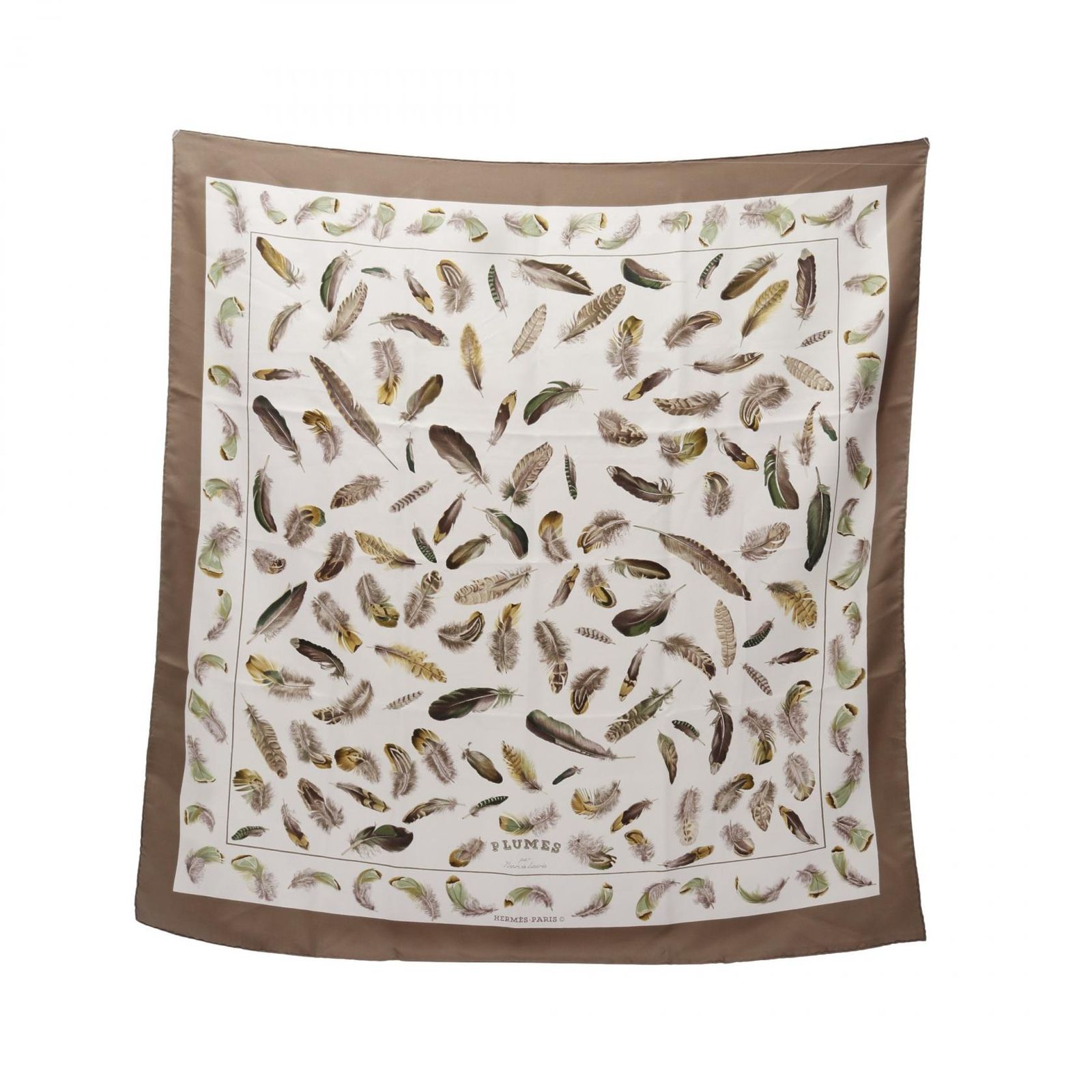 エルメス HERMES スカーフ カレ90 PLUMES par Henride Linares シルク カレ90 レディース Used B
