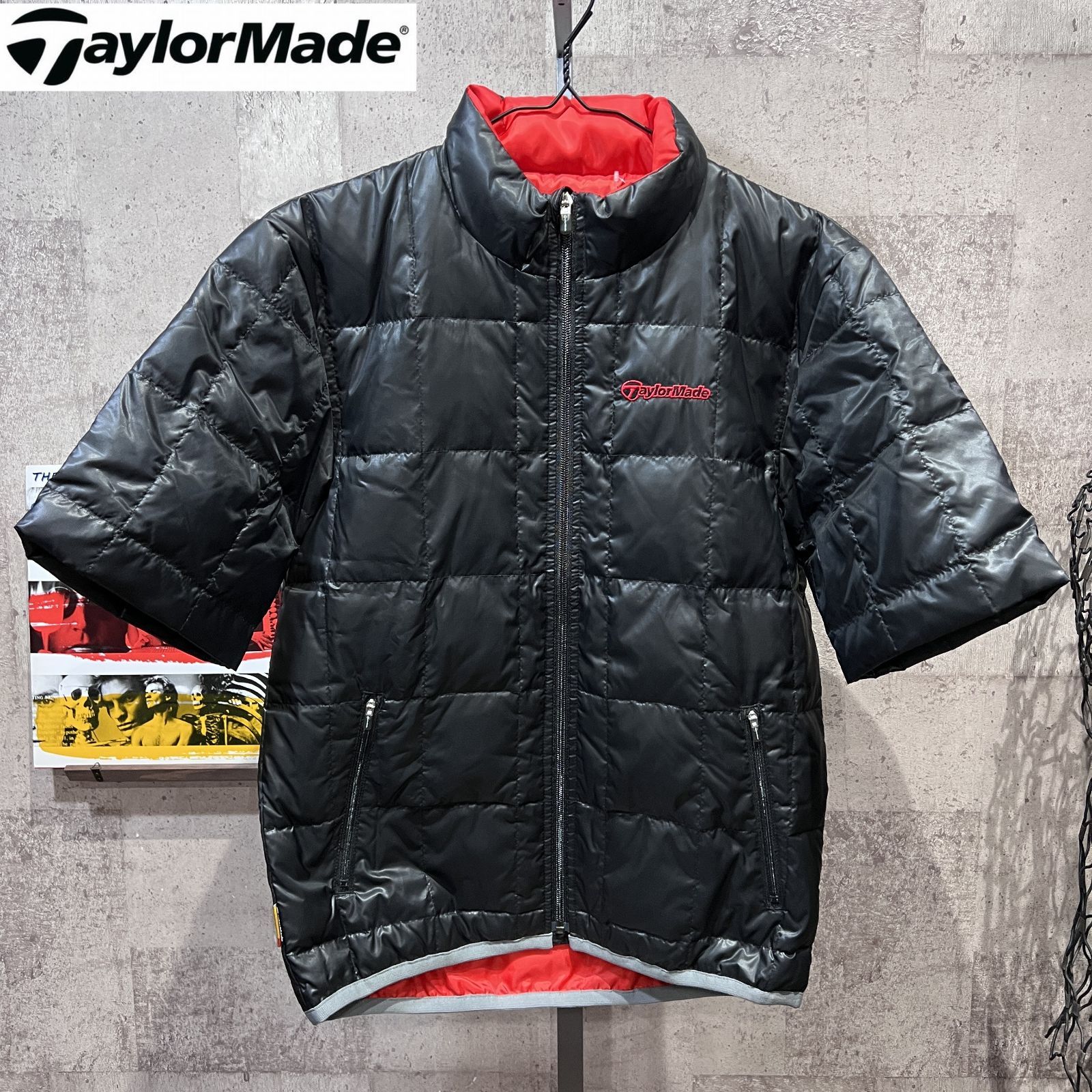 美品 テーラーメイド 半袖 ダウンジャケット M メンズ ブラック