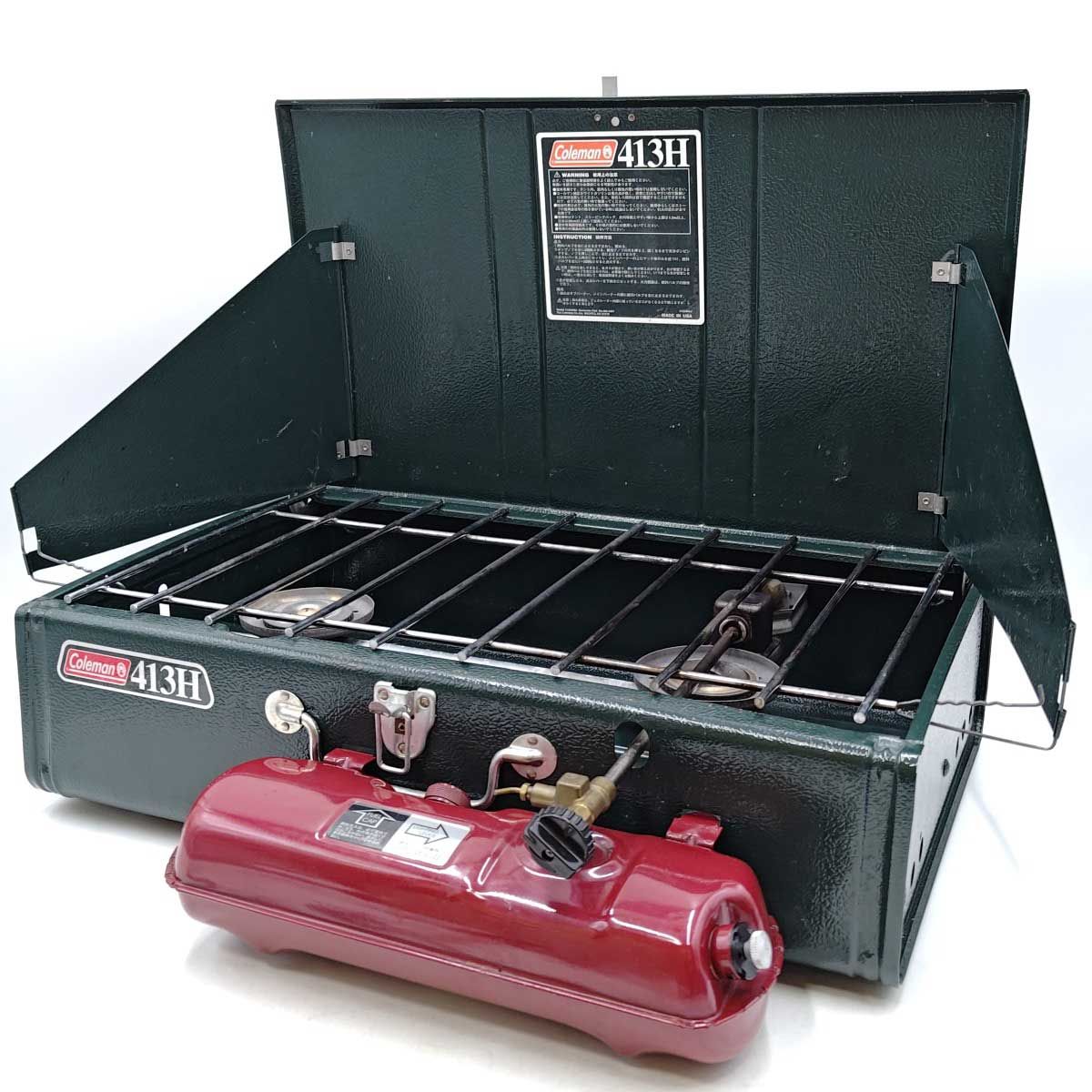 Coleman ツーバーナーコンロ 413H Coleman ツーバーナーコンロ 413H スタンド他付き Coleman 413H