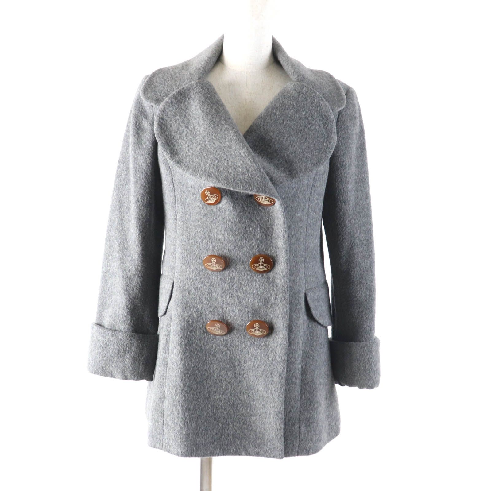 Vivienne Westwood Red Label ヴィヴィアンウエストウッド レッドレーベル 16-03-642004 オーブボタン付 ラブコート グレー レディース