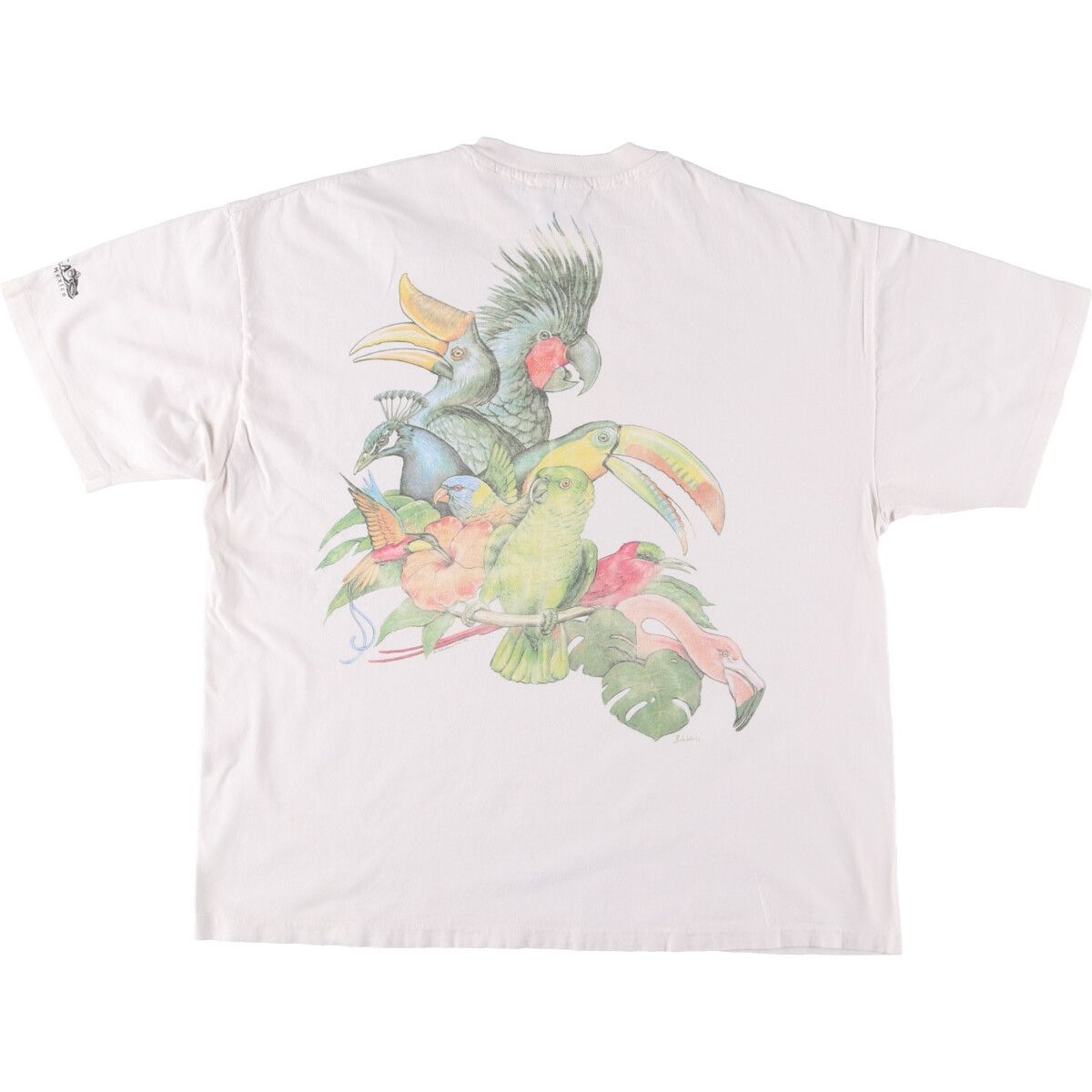 古着 90年代 ヘインズ Hanes BEEFY-T アニマル柄 鳥柄 アニマルT