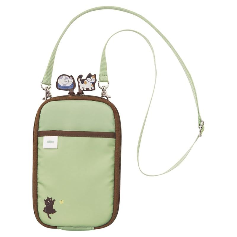 リヒトラブ にゃんシーン ねこ スマホ ショルダーポーチ ピスタチオグリーン A2225-7