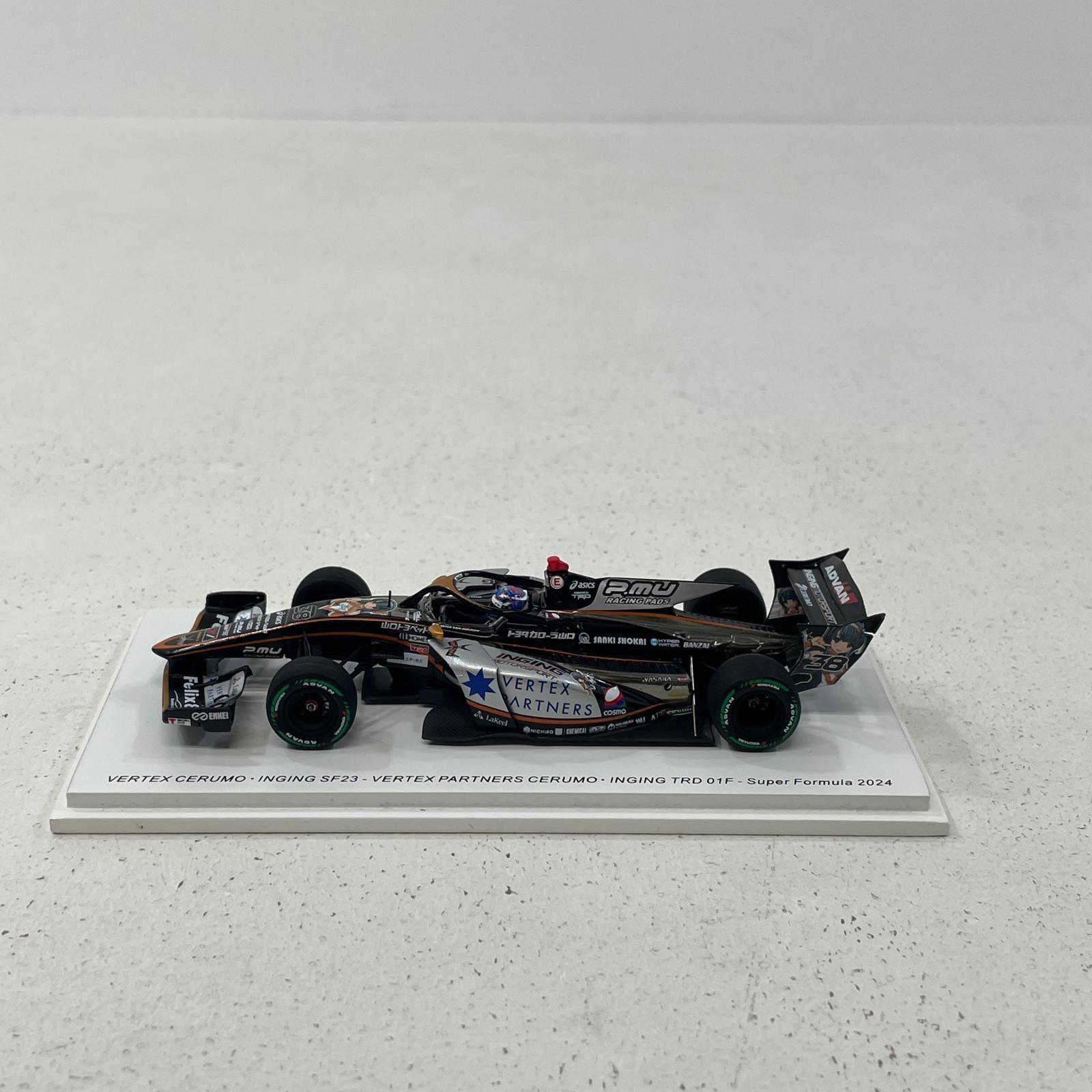 【尾張小牧店】 中古 スパーク 1/43 VERTEX CERUMO・INGING SF23 No.38 VERTEX PARTNERS CERUMO・INGING TRD 01F 2024 スーパーフォーミュラ 阪口晴南 【727】 SANKI VERTEX PARTNERS CERUMO・INGING」、今シーズン参戦体制