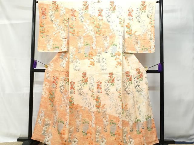 平和屋着物□訪問着 草花文 暈し染め 正絹 逸品 CAAS3639fb 平和屋