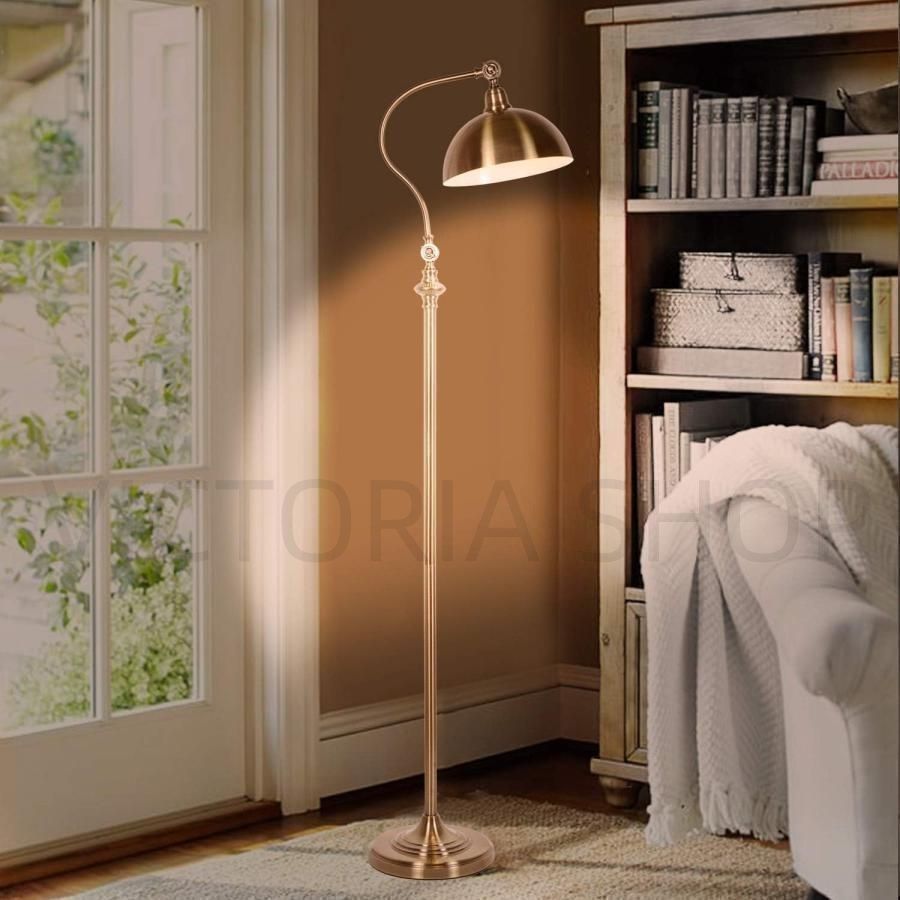 調節 なフロアランプレトロメタルアイアンヨーロピアンスタイルのリビングルームの装飾研究室電気スタンドオフィスカウンターベッドルー NEXPOTALLINN_EU